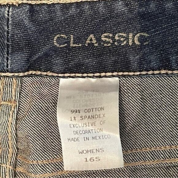 Eddie Bauer Classic Boot Cut High Rise Y2K Dark Wash Jeans Size 16S - Picture 9 of 12